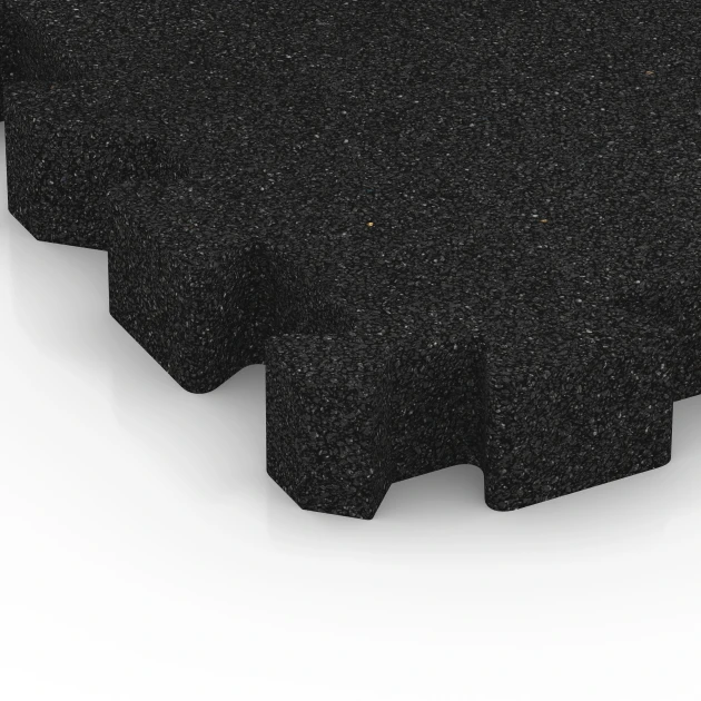 Detailaufnahme der Randausprägung von WARCO-Produkt 6309, Puzzle dlažba na detské ihrisko, Format 50 x 50 x 6 cm | 0,25 m², Farbe Antracit.