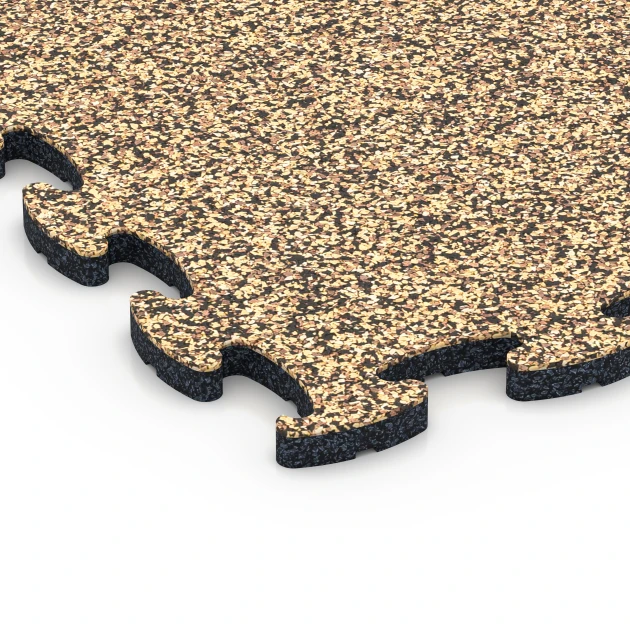 Detailaufnahme der Randausprägung von WARCO-Produkt 6768, Gumová dlažba okolo bazéna, Format 44,6 x 44,6 x 1,8 cm, Farbe Ratan.