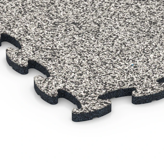 Detailaufnahme der Randausprägung von WARCO-Produkt 6824, Fitness Active podlaha, Format 44,6 x 44,6 x 1,8 cm, Farbe Sivá žula.