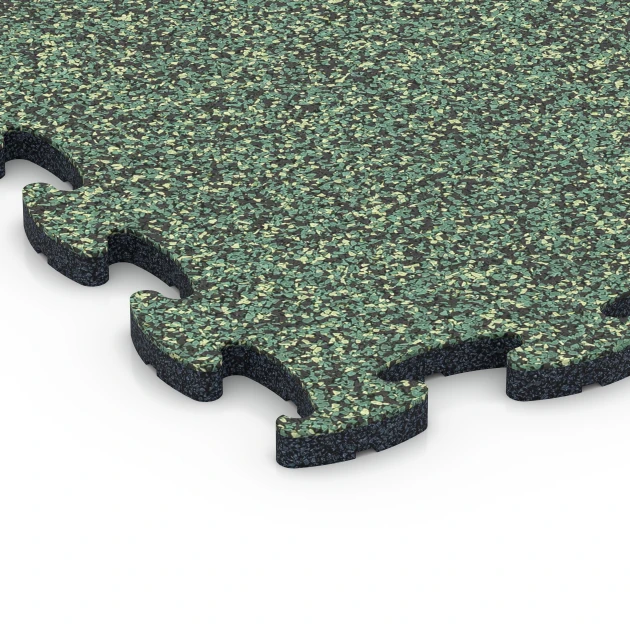 Detailaufnahme der Randausprägung von WARCO-Produkt 6789, Gumové balkónové dlaždice, Format 44,6 x 44,6 x 1,8 cm, Farbe Anglický trávnik.