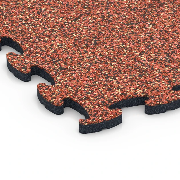 Detailaufnahme der Randausprägung von WARCO-Produkt 6899, Podlaha pre psie haly, Format 44,6 x 44,6 x 1,8 cm, Farbe Etna.