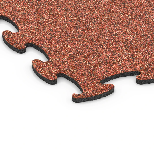 Detailaufnahme der Randausprägung von WARCO-Produkt 6926, Výstavná gumová dlaždica, Format 98 x 98 × 1,8 cm, Farbe Etna.