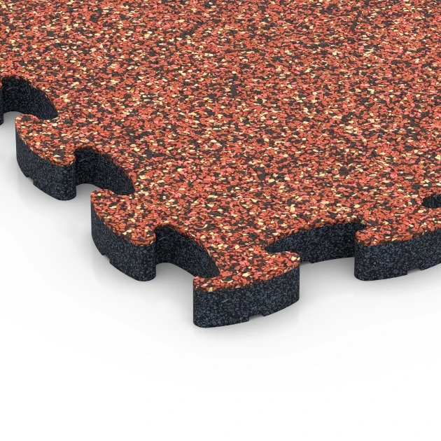 Detailaufnahme der Randausprägung von WARCO-Produkt 6944, Gumové dosky pre terasu, Format 44,6 x 44,6 × 2,8 cm, Farbe Etna.