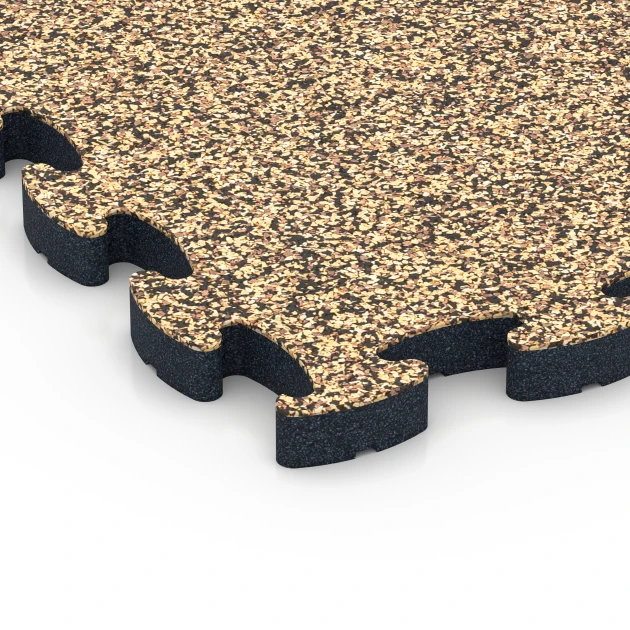 Detailaufnahme der Randausprägung von WARCO-Produkt 6885, Fitnes podlaha Max, Format 44,6 x 44,6 × 2,8 cm, Farbe Ratan.