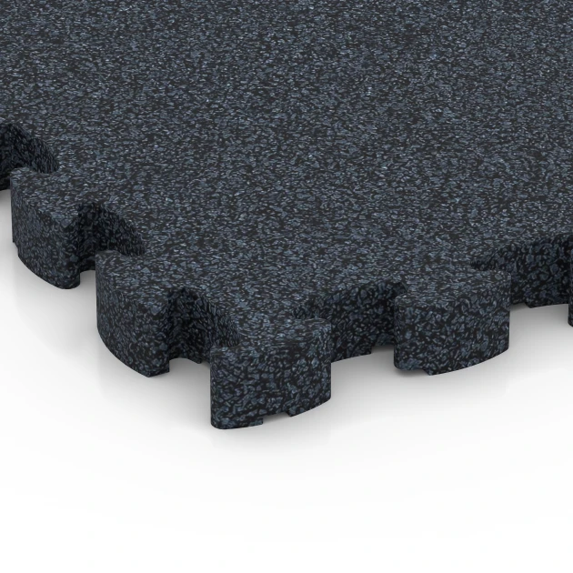 Detailaufnahme der Randausprägung von WARCO-Produkt 6959, Fitness Premium športová podlaha, Format 28,9 x 28,9 x 2,8 cm, Farbe Antracit.