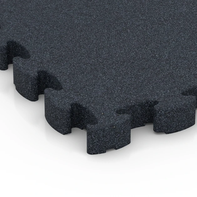 Detailaufnahme der Randausprägung von WARCO-Produkt 6965, Fitness Premium podlaha Plus, Format 28,9 x 28,9 x 2,8 cm, Farbe Antracit.