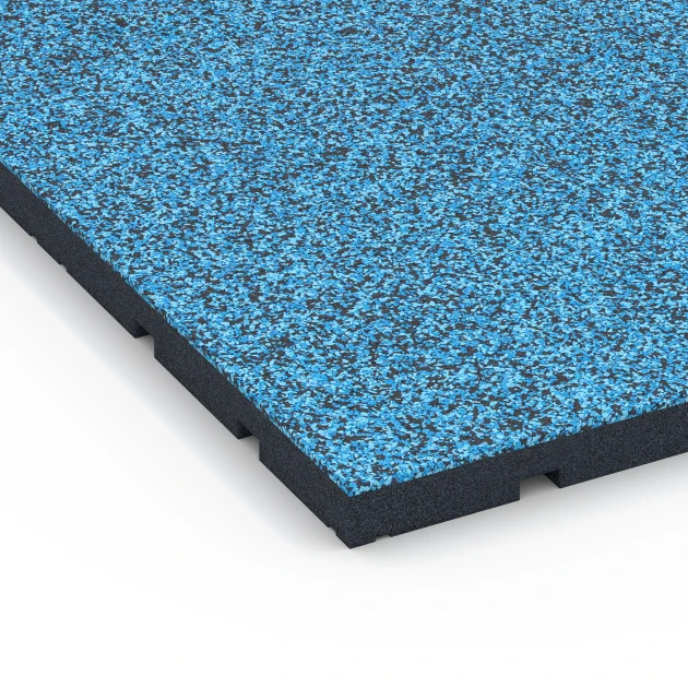 Detailaufnahme der Randausprägung von WARCO-Produkt 7139, Športová podlaha pre vonkajšie fitness, Format 60 x 60 x 3 cm | 0,36 m², Farbe Atlantik.