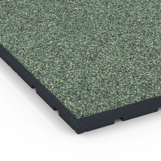 Detailaufnahme der Randausprägung von WARCO-Produkt 7143, Športová podlaha pre vonkajšie fitness, Format 60 x 60 x 4 cm | 0,36 m², Farbe Anglický trávnik.