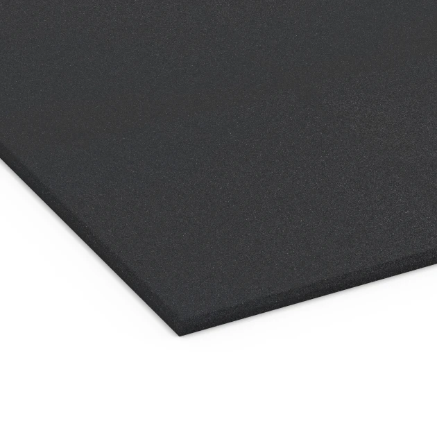 Detailaufnahme der Randausprägung von WARCO-Produkt 7075, Fitness Performance Basic gumová podlaha do fitness, Format 100 x 100 x 1 cm | 1,00 m², Farbe Antracit.