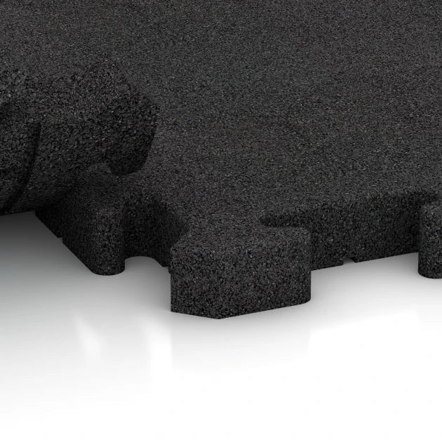 Großaufnahme vom Verbindungssystem von WARCO-Boden 6055 - Exteriérová eventová dlaždica im Farbdesign Antracit. Abmessungen 100 x 100 x 4 cm | 1,00 m².