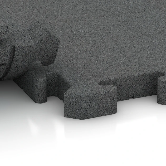 Großaufnahme vom Verbindungssystem von WARCO-Boden 6081 - Exteriérová eventová dlaždica im Farbdesign Bridlicová sivá. Abmessungen 100 x 100 x 4 cm | 1,00 m².