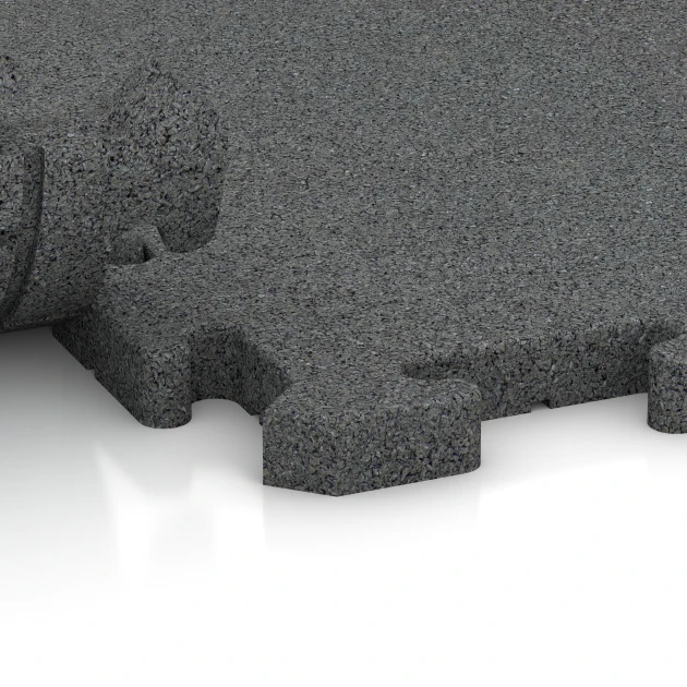 Großaufnahme vom Verbindungssystem von WARCO-Boden 6078 - Exteriérová eventová dlaždica im Farbdesign Bridlicová sivá. Abmessungen 100 x 100 x 3 cm | 1,00 m².