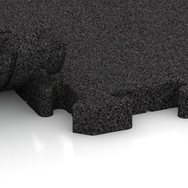 Großaufnahme vom Verbindungssystem von WARCO-Boden 5005 - Okrajová doska im Farbdesign Antracit. Abmessungen 500 x 235 x 40 mm.