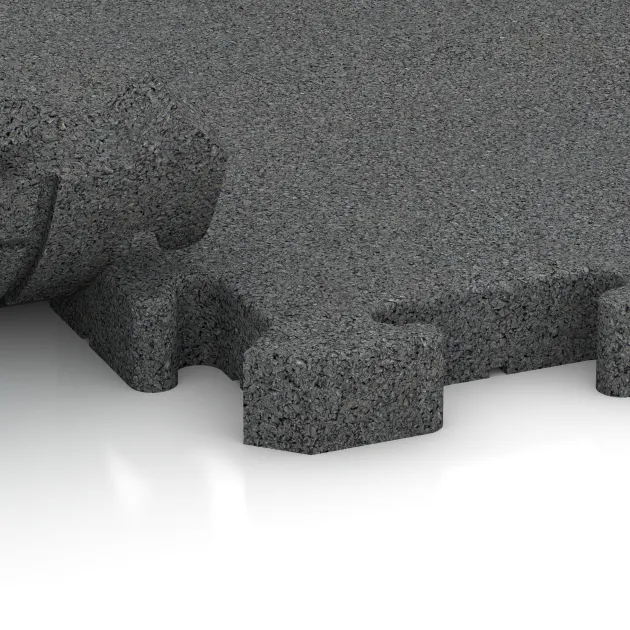 Großaufnahme vom Verbindungssystem von WARCO-Boden 5149 - Okrajová doska im Farbdesign Šedý bridlica. Abmessungen 1000 x 485 x 40 mm.