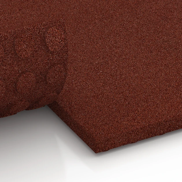 Großaufnahme vom Verbindungssystem von WARCO-Boden 6647 -  im Farbdesign Cihlová červená. Abmessungen 100 x 50 x 4 cm.