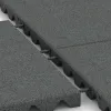 Großaufnahme vom Verbindungssystem von WARCO-Boden 0619 - Ochranná stenová doska im Farbdesign Šedý bridlica. Abmessungen 500 x 500 x 40 mm.