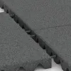 Großaufnahme vom Verbindungssystem von WARCO-Boden 0657 - Ochranná stenová doska im Farbdesign Šedý bridlica. Abmessungen 500 x 500 x 45 mm.