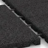 Großaufnahme vom Verbindungssystem von WARCO-Boden 0514 - Terasová dlaždica 3 cm im Farbdesign Antracit. Abmessungen 400 x 400 x 30 mm.