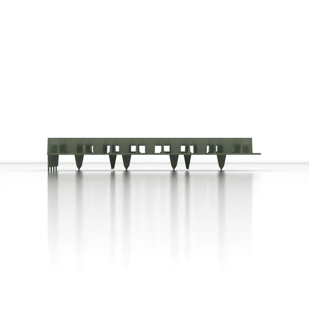 Großaufnahme vom Verbindungssystem von WARCO-Boden 3634 - Stabilizačná plastová mriežka im Farbdesign Matná zelená. Abmessungen 476 x 476 x 40 mm.