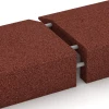Großaufnahme vom Verbindungssystem von WARCO-Boden 2606 - Kryt obrubníka z gumy im Farbdesign Cihlová červená. Abmessungen 100 × 40 cm | 5/15 cm.