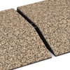 Großaufnahme vom Verbindungssystem von WARCO-Boden 3822 - Corner tile (two chamfered sides) im Farbdesign Travertín. Abmessungen 500 x 500 x 100 mm.
