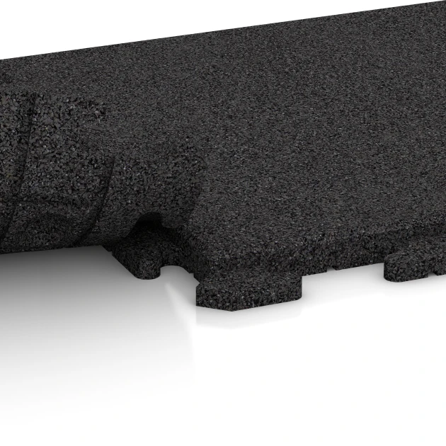 Großaufnahme vom Verbindungssystem von WARCO-Boden 1252 - Dlažba na terasu Classic im Farbdesign Antracit. Abmessungen 50 x 50 x 3 cm | 0,25 m².