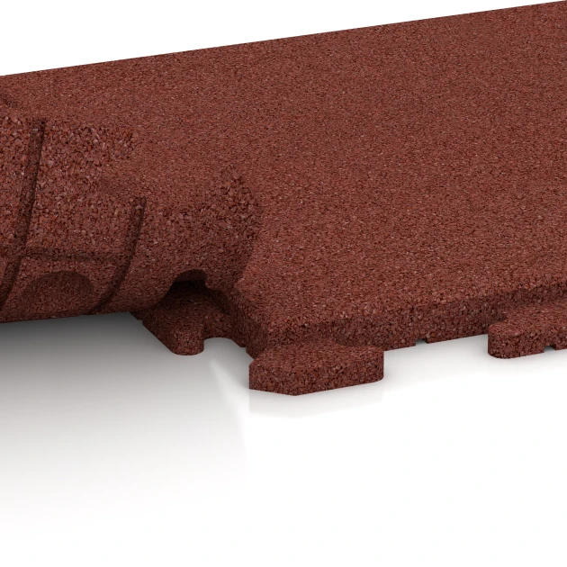 Großaufnahme vom Verbindungssystem von WARCO-Boden 1254 - Chodníkové dlaždice Classic im Farbdesign Cihlová červená. Abmessungen 50 x 50 x 3 cm | 0,25 m².