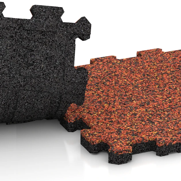 Großaufnahme vom Verbindungssystem von WARCO-Boden 5743 - Veľtržná zámková dlaždica im Farbdesign Etna. Abmessungen 30,6 x 30,6 x 2 cm | 0,094 m².