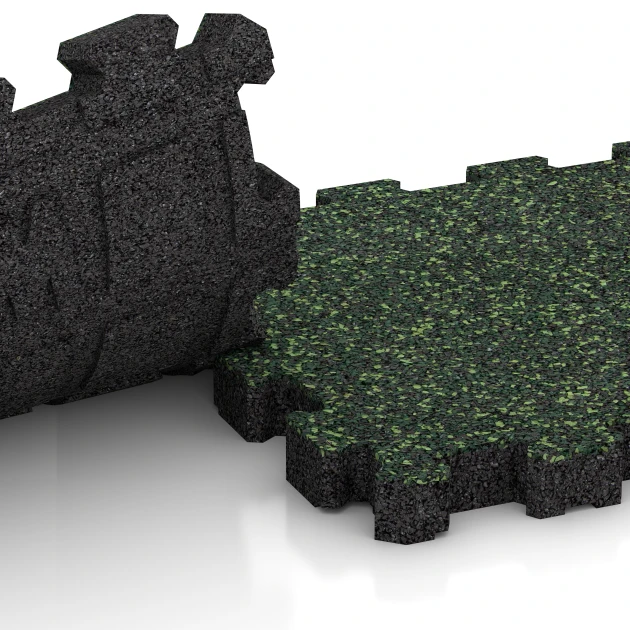 Großaufnahme vom Verbindungssystem von WARCO-Boden 4275 - Dlažba exteriérová im Farbdesign Anglický trávnik. Abmessungen 30,6 x 30,6 x 3 cm | 0,094 m².