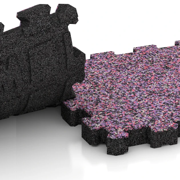 Großaufnahme vom Verbindungssystem von WARCO-Boden 3868 - Dlažba exteriérová im Farbdesign Levanduľa. Abmessungen 30,6 x 30,6 x 3 cm | 0,094 m².