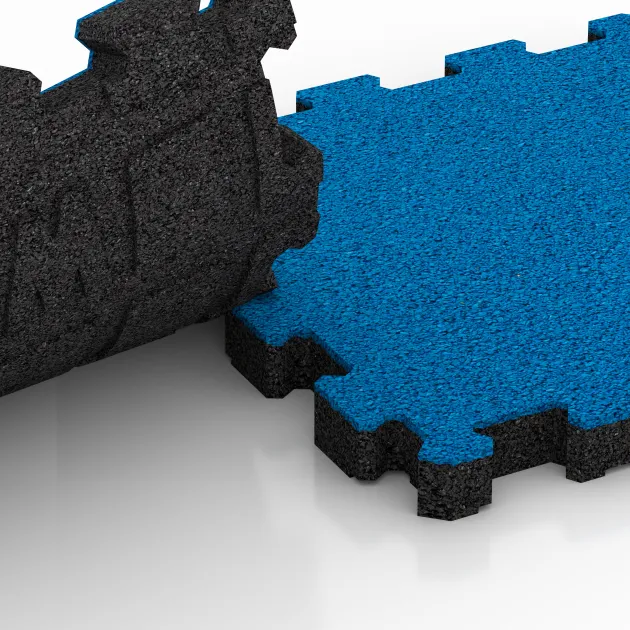 Großaufnahme vom Verbindungssystem von WARCO-Boden 5237 - Dlaždica k bazénu bez škár im Farbdesign Nebe modrá. Abmessungen 306 x 306 x 30 mm.