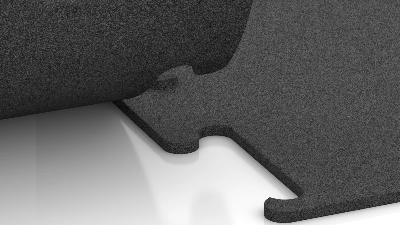 Vyrezaný puzzle spoj bez skosenia