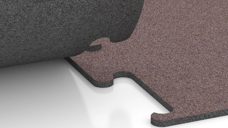 Vyrezaný puzzle spoj bez skosenia