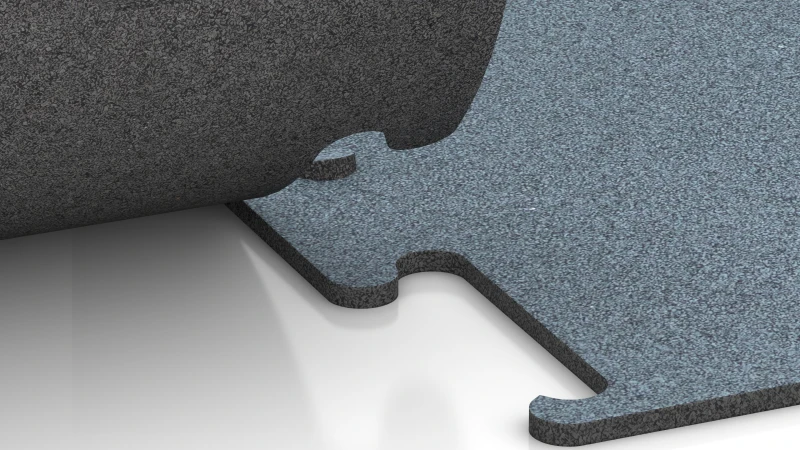 Vyrezaný puzzle spoj bez skosenia