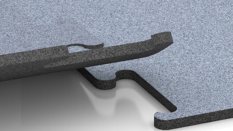 Vyrezaný puzzle spoj bez skosenia