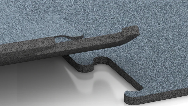 Vyrezaný puzzle spoj bez skosenia