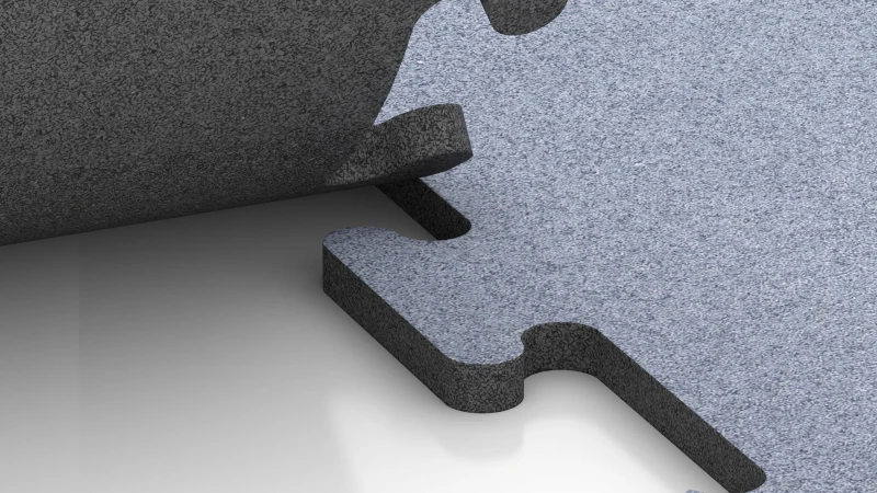 Vyrezaný puzzle spoj bez skosenia