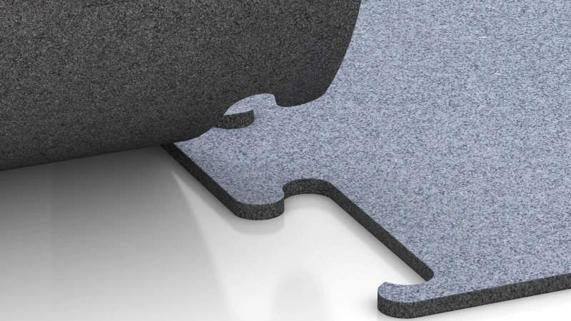 Vyrezaný puzzle spoj bez skosenia