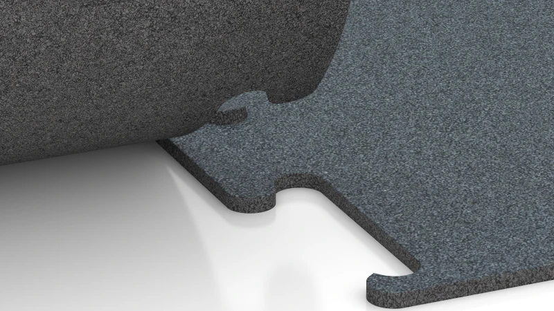 Vyrezaný puzzle spoj bez skosenia