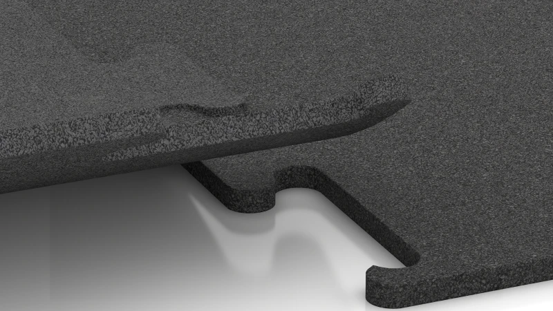 Vyrezaný puzzle spoj bez skosenia