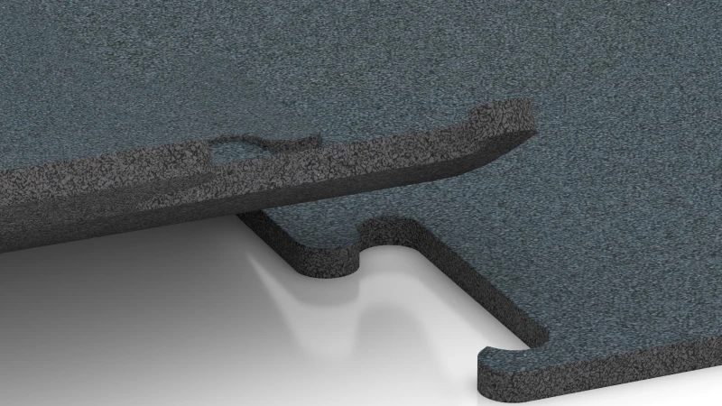 Vyrezaný puzzle spoj bez skosenia