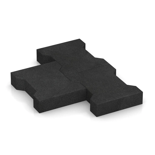 Großaufnahme vom Verbindungssystem von WARCO-Boden 3845 - Zámková dlažba im Farbdesign Antracit. Abmessungen 20 × 16,5 × 4,3 cm | 0,0278 m².