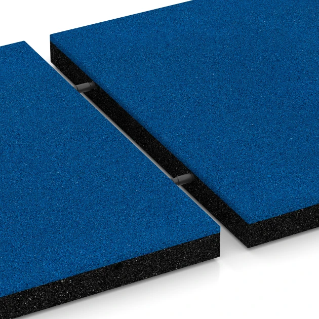 Großaufnahme vom Verbindungssystem von WARCO-Boden 6262 - Dopadová dlaždica – 150 cm im Farbdesign Nebeská modrá. Abmessungen 50 x 50 x 4,5 cm.