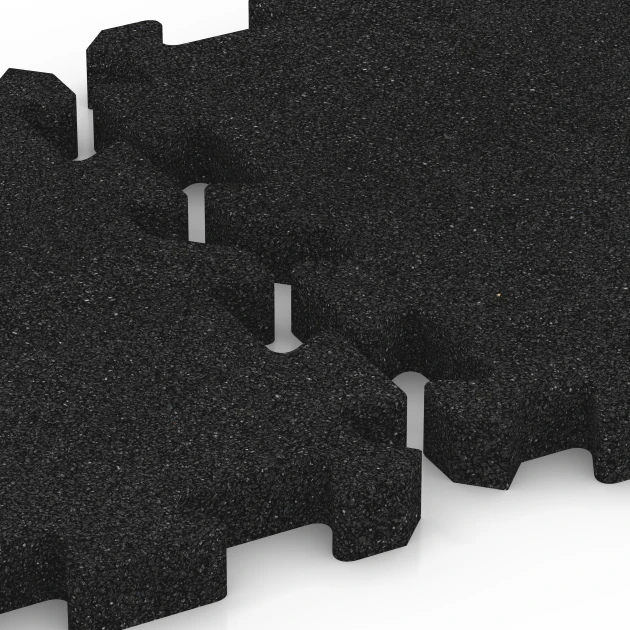Großaufnahme vom Verbindungssystem von WARCO-Boden 6397 - Dopadová dlaždica – 150 cm im Farbdesign Antracit. Abmessungen 50 x 50 x 4 cm | 0,25 m².