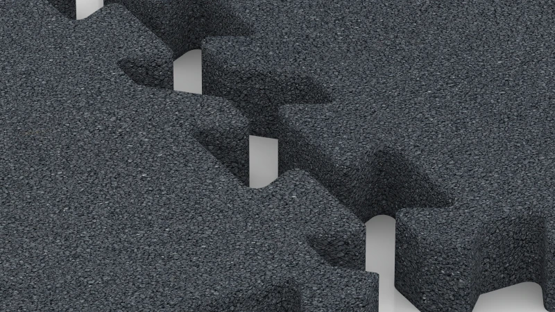 Puzzle spoj s mierne zaokrúhleným skosením