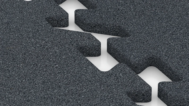 Puzzle spoj s mierne zaokrúhleným skosením