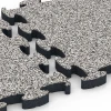 Großaufnahme vom Verbindungssystem von WARCO-Boden 6878 - Fitnes podlaha Max im Farbdesign Sivá žula. Abmessungen 44,6 x 44,6 × 2,8 cm.