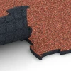 Großaufnahme vom Verbindungssystem von WARCO-Boden 6854 - Fitness Active podlaha im Farbdesign Etna. Abmessungen 97,1 x 97,1 x 2,8 cm.