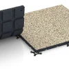 Großaufnahme vom Verbindungssystem von WARCO-Boden 7138 - Športová podlaha pre vonkajšie fitness im Farbdesign Travertín. Abmessungen 60 x 60 x 3 cm | 0,36 m².