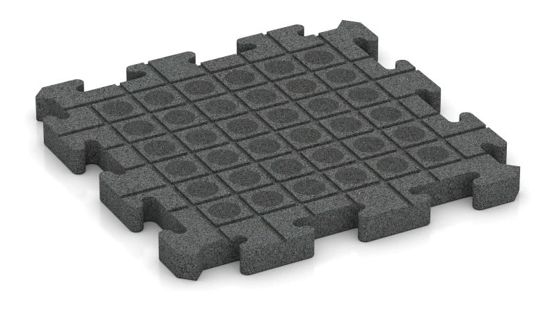 Drenážne kanáliky a kupoly v štvorcovom usporiadaní